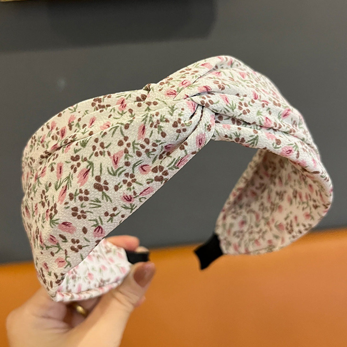 Wholesale Retro Cross Knot Floral Wide Brim Headband